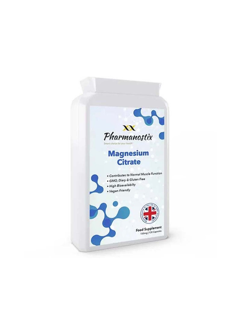 Pharmanostix Magnesium Citrate 500mg - 120 Vegan Capsules
